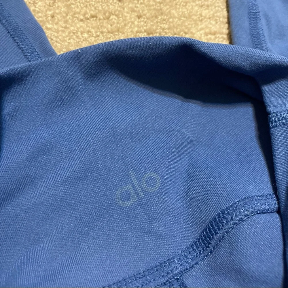 {ALO Yoga} Blue Athletic Yoga Leggings With Mesh Panels~ Size XS-S
